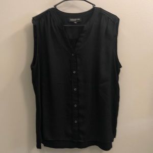 Sleeveless black blouse